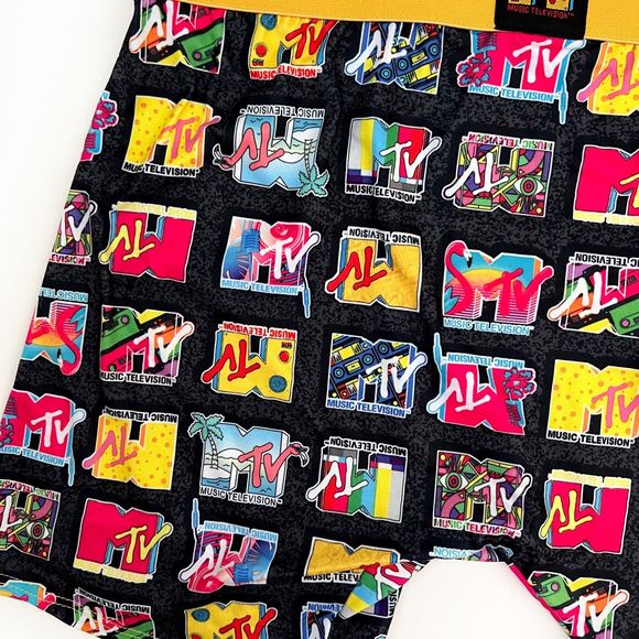 MTV Logo Crazy Boxer Briefs Mens Large Underwear Retro 90s TV Colorful Fun Gift - Picture 5 of 8